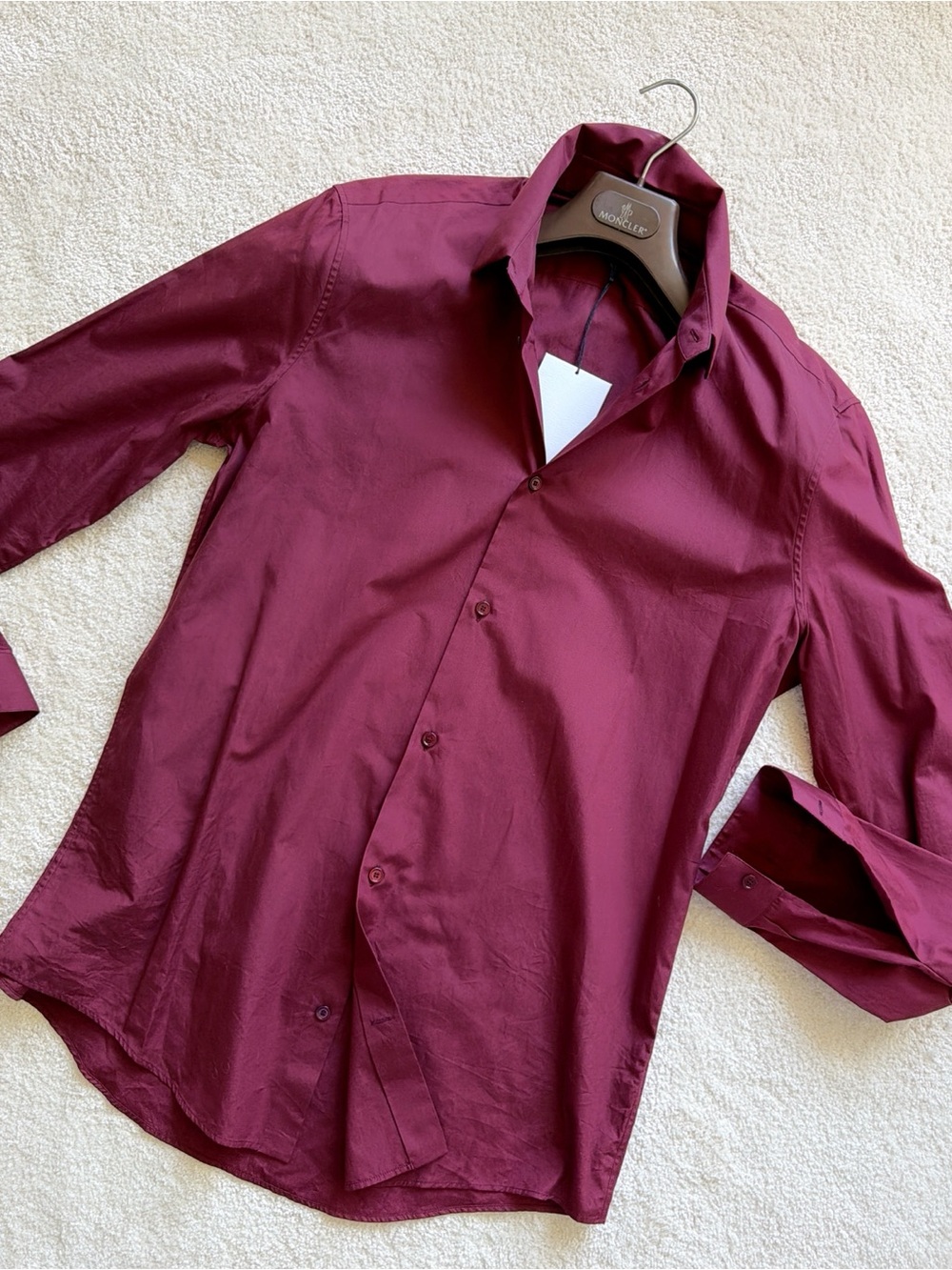 NWT✨$795 Balenciaga made in Italy Burgundy Long-Sleeve Dress Shirt sz 41 Medium